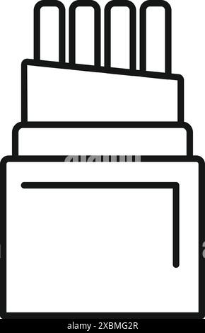 Line style icon of an optic cable showing the optical fibers transmitting the internet signal Stock Vector