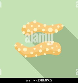 Two beige sea cucumbers are lying on the ocean floor, casting long shadows Stock Vector