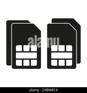 SIM Card Icons. Mobile Network Symbol. Simple Vector Art. Stock Vector