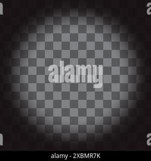 Gradient circle on checkerboard. Black to white gradient. Abstract vector background. Modern geometric design. Stock Vector