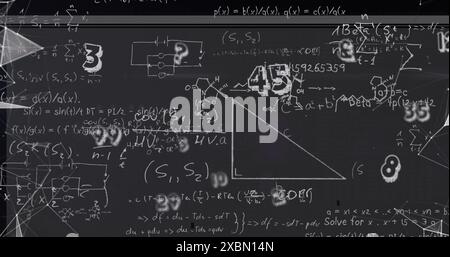 Image of mathematical equations over data processing Stock Photo