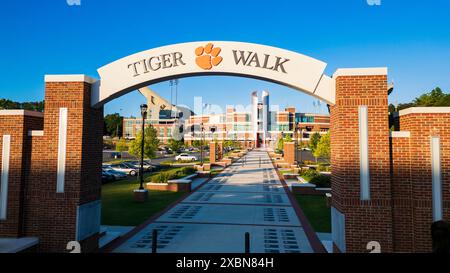 Clemson, SC - June 8, 2024: Clemson Tiger Walk in front of Memorial Stadium on the Clemson University Campus Stock Photo