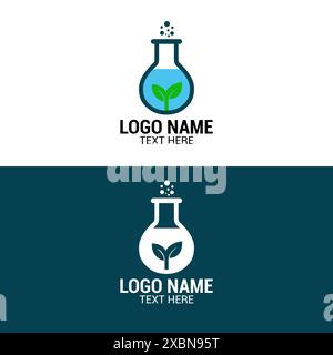 Medical laboratory Logo Science Labs Logo Design Bio organic lab logo Lab Logo Erlenmeyer Logo Stock Vector