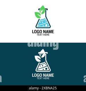 Medical laboratory Logo Science Labs Logo Design Bio organic lab logo Lab Logo Erlenmeyer Logo Stock Vector