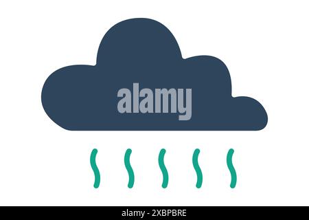 Rain icon. cloud with water drop. icon related to humidity. solid icon style. water elements vector illustration Stock Vector