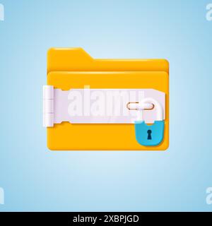 Padlocked folder icon. Data security and privacy concept. Vector illustration. Stock Vector