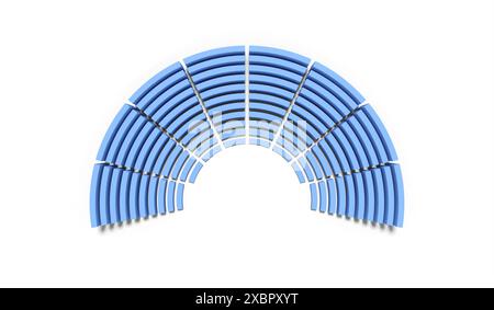 Hemicycle Of The National Assembly In The Colors Of The French Flag 