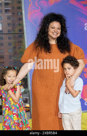 Hazel van der Most, Michelle Buteau and Otis van der Most Stock Photo