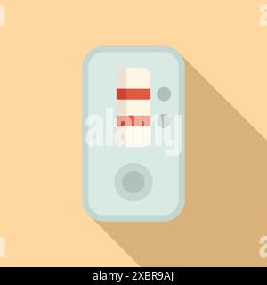 Rapid antigen test showing a positive result for covid 19 with two red lines Stock Vector