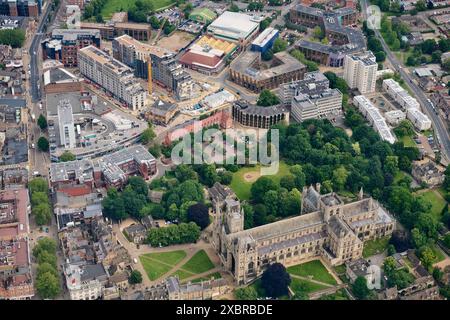 Aerial view of Peterborough Cathedral and city, Peterborough ...