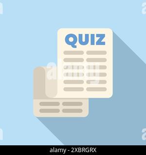 Online quiz taking showing test paper for school exam or university admission Stock Vector
