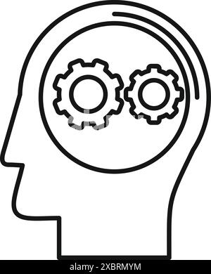 Human Head Silhouette With Cogwheels - icon Stock Vector Image & Art ...