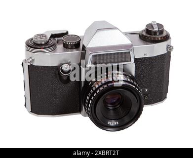 Vintage Camera on White Background Stock Photo