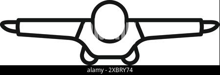 Skydiver is enjoying extreme sport, wearing a wingsuit and flying in the air Stock Vector