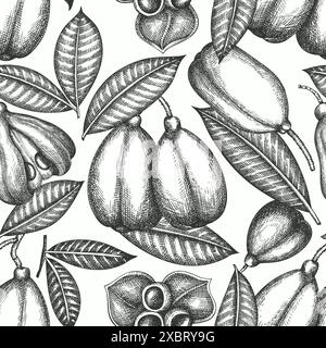 Hand drawn sketch style ackee banner. Organic fresh food vector ...