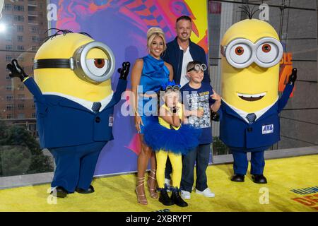 NEW YORK, NEW YORK - JUNE 09: Nate Cabral, Danielle Cabral and kids attend the 'Despicable Me 4' New York Premiere at Jazz at Lincoln Center on June 09, 2024 in New York City. Stock Photo