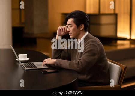 Businessman Working From Home Stock Photo