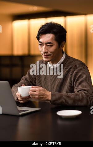 Businessman Working From Home Stock Photo
