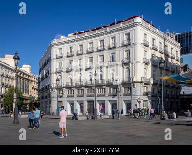 19th century architecture on Puerta del Sol, 10, central Madrid, Spain Stock Photo