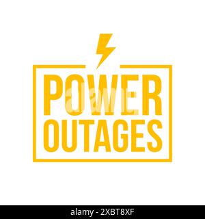 Power outage vector blackout failure electric warning logo symbol background. Power outage attention caution banner. Stock Vector