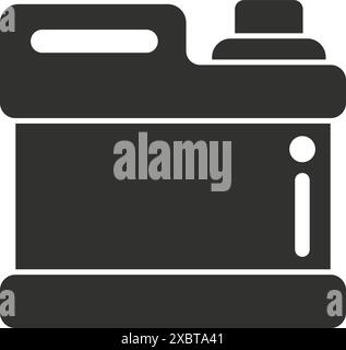 Black and white icon of a plastic jerrycan showing liquid level Stock Vector