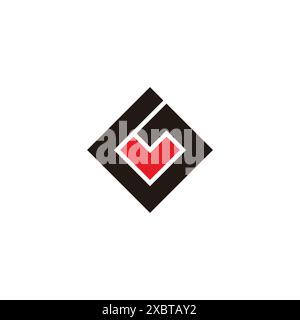 letter gv simple square colorful geometric logo vector Stock Vector