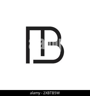 letter mb simple geometric line logo vector Stock Vector