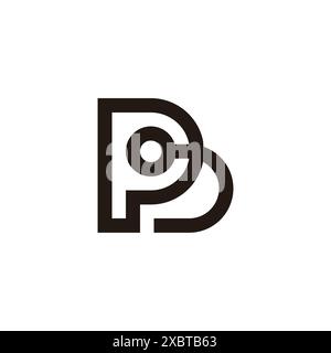 letter pb geometric linear simple logo vector Stock Vector