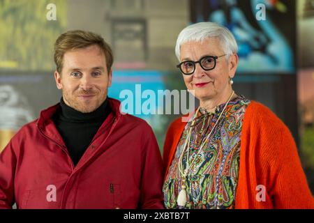 Munich, Germany. 13th June, 2024. Actor Samuel Koch and artistic director Barbara Mundel after presenting the program of the Münchner Kammerspiele for the 2024/2025 season. Credit: Peter Kneffel/dpa/Alamy Live News Stock Photo