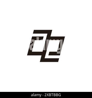 letter ae simple geometric ambigram logo vector Stock Vector