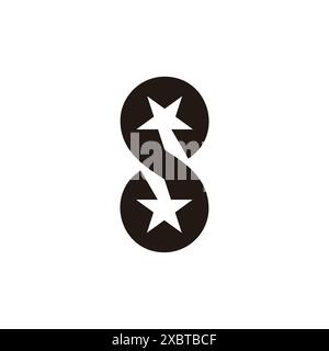 letter s swoosh stars simple circles logo vector Stock Vector