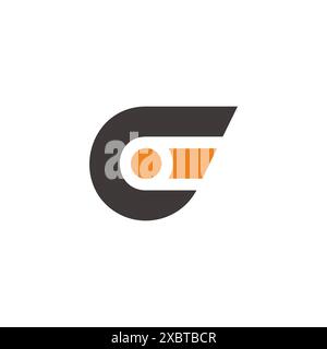 letter ci motion run simple geometric logo vector Stock Vector