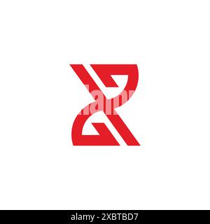 letter zx simple arrows stripes logo vector Stock Vector
