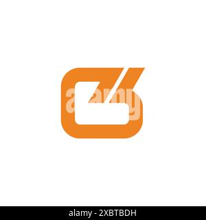 letter cb square geometric line logo vector Stock Vector