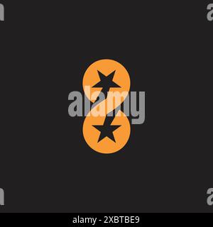number 8 motion stars simple circles logo vector Stock Vector