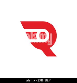 letter ir red motion run simple geometric logo vector Stock Vector