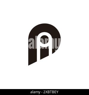 letter pi stripes motion geometric logo vector Stock Vector