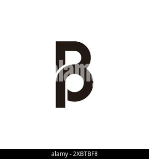 letter bp loop circles geometric simple logo vector Stock Vector