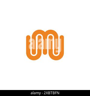 letter mu curves linked geometric logo vector Stock Vector