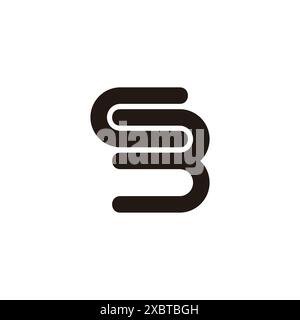 letter cb curves linked geometric logo vector Stock Vector