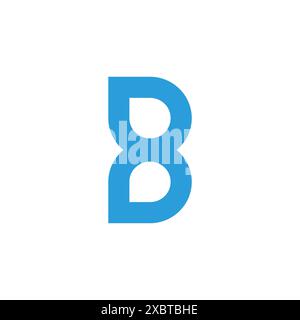 letter b linked drop water blue logo vector Stock Vector