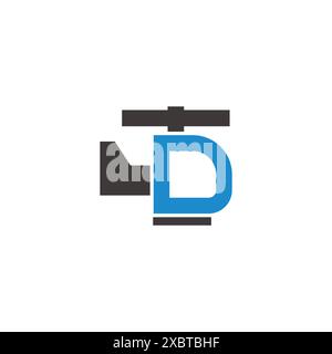 letter d doodle helicopter symbol icon vector Stock Vector