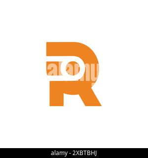 letter ir yellow cute shape simple geometric logo vector Stock Vector