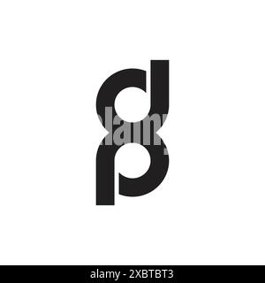 letter dp linked infinity simple line logo vector Stock Vector