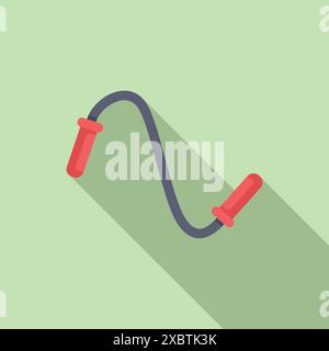 Jump rope icon in flat style, representing losing weight, doing sports, and keeping fit with cardio exercise Stock Vector
