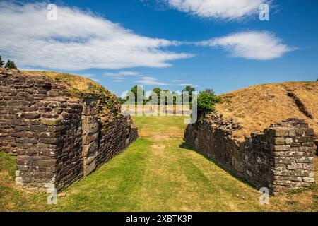 The south east entrance to the Roman Amphitheatre at Caerleon, Wales Stock Photo