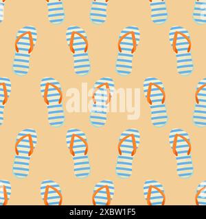 Seamless pattern,summer flip-flop, vector illustration, wrapping Stock Vector