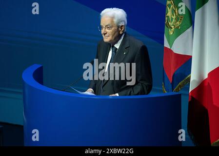 Rome, Italy. In the Photo Sergio Mattarella (President of the Italian Republic). EDITORIAL USAGE ONLY! NOT FOR COMMERCIAL USAGE! Stock Photo