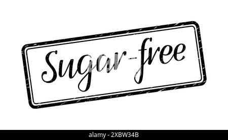 Sugar-free. Stamp with hand lettering. Inscription in English. Black isolated words on white background. Vector text. Black on white. Food ingredients Stock Vector