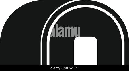 Semicircular tunnel inviting you to discover what's on the other side Stock Vector